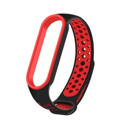 Ремінець до фітнес браслета BeCover Nike Style для Xiaomi Mi Smart Band 5 Black-Red (705153) - фото 2 Ремінець до фітнес браслета BeCover Nike Style для Xiaomi Mi Smart Band 5 Black-Red (705153) - фото 2