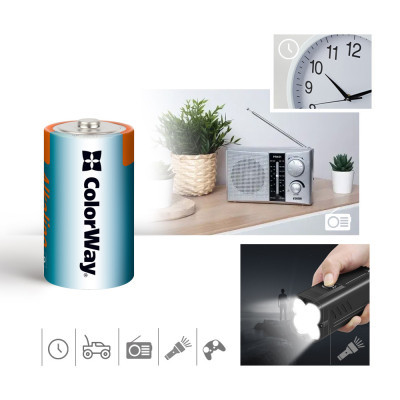 Батарейка ColorWay D LR20 Alkaline Power * 2 (CW-BALR20-2BL) - фото 4 Батарейка ColorWay D LR20 Alkaline Power * 2 (CW-BALR20-2BL) - фото 4