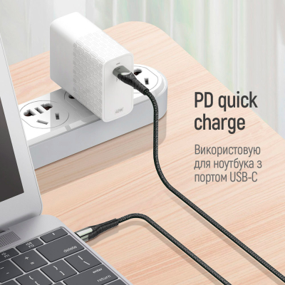 Дата кабель USB-C to USB-C 2.0m PD Fast Charging 65W 3A grey ColorWay (CW-CBPDCC039-GR) - фото 3 Дата кабель USB-C to USB-C 2.0m PD Fast Charging 65W 3A grey ColorWay (CW-CBPDCC039-GR) - фото 3