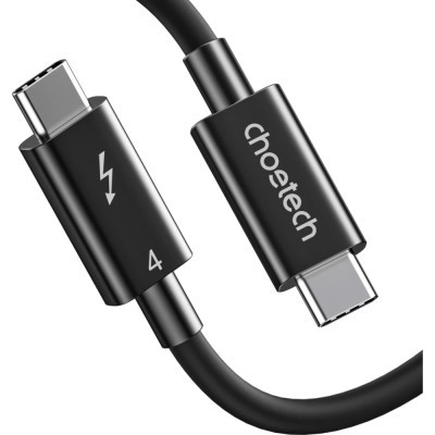 Дата кабель USB-С to USB-С 0.8m Thunderbolt4 40Gbps Power Delivery 100W 8K60Hz Choetech (A3010-BK) - фото 1 Дата кабель USB-С to USB-С 0.8m Thunderbolt4 40Gbps Power Delivery 100W 8K60Hz Choetech (A3010-BK) - фото 1