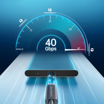 Дата кабель USB-С to USB-С 0.8m Thunderbolt4 40Gbps Power Delivery 100W 8K60Hz Choetech (A3010-BK) - фото 4 Дата кабель USB-С to USB-С 0.8m Thunderbolt4 40Gbps Power Delivery 100W 8K60Hz Choetech (A3010-BK) - фото 4