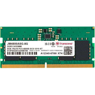 Модуль пам'яті для ноутбука SoDIMM DDR5 8GB 4800 MHz JetRam Transcend (JM4800ASG-8G) - фото 1 Модуль пам'яті для ноутбука SoDIMM DDR5 8GB 4800 MHz JetRam Transcend (JM4800ASG-8G) - фото 1