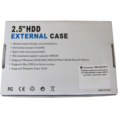 Кишеня зовнішня Dynamode 2.5" SATA HDD/SSD USB 3.0 Black (DM-CAD-25317) - фото 9 Кишеня зовнішня Dynamode 2.5" SATA HDD/SSD USB 3.0 Black (DM-CAD-25317) - фото 9