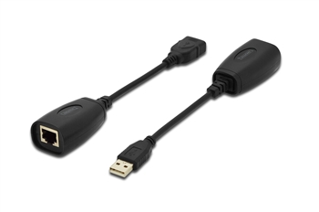 Подовжувач DIGITUS USB, USB1.1, для використання з кабелем Cat5/5e/6 UTP, STP або SFT, до 45 м, чорний
