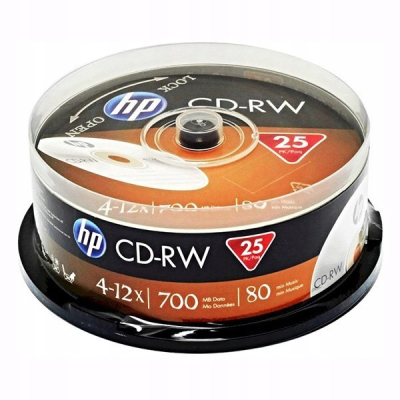 Диск CD HP CD-RW80 700MB 4X-12X Spindle 25шт (69313/CWE00019-3) - фото 1 Диск CD HP CD-RW80 700MB 4X-12X Spindle 25шт (69313/CWE00019-3) - фото 1