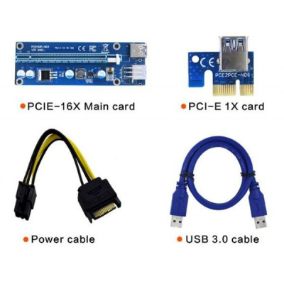 Райзер PCI-E x1 to 16x 60cm USB 3.0 Cable SATA to 6Pin Power v.006C Dynamode (RX-riser-006c 6 pin) - фото 4 Райзер PCI-E x1 to 16x 60cm USB 3.0 Cable SATA to 6Pin Power v.006C Dynamode (RX-riser-006c 6 pin) - фото 4