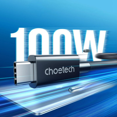 Дата кабель USB-С to USB-С 0.8m Thunderbolt4 40Gbps Power Delivery 100W 8K60Hz Choetech (A3010-BK) - фото 3 Дата кабель USB-С to USB-С 0.8m Thunderbolt4 40Gbps Power Delivery 100W 8K60Hz Choetech (A3010-BK) - фото 3