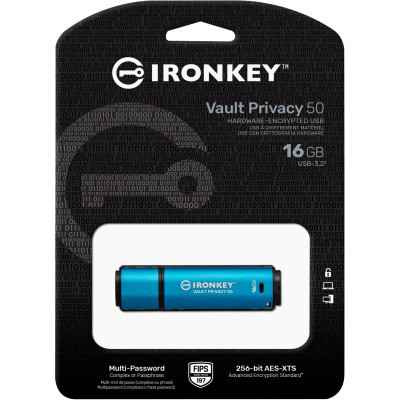 USB флеш накопичувач Kingston 16GB IronKey Vault Privacy 50 Blue USB 3.2 (IKVP50/16GB) - фото 5 USB флеш накопичувач Kingston 16GB IronKey Vault Privacy 50 Blue USB 3.2 (IKVP50/16GB) - фото 5