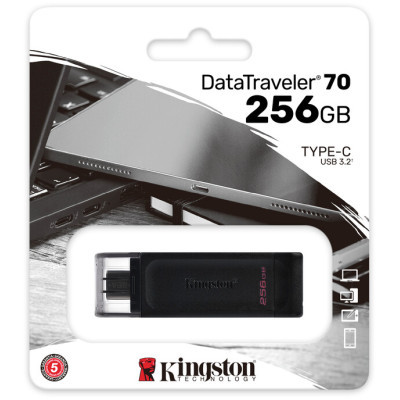 USB флеш накопичувач Kingston 256GB DataTraveller 70 USB 3.2 / Type-C (DT70/256GB) - фото 8 USB флеш накопичувач Kingston 256GB DataTraveller 70 USB 3.2 / Type-C (DT70/256GB) - фото 8