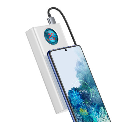 Батарея універсальна Baseus Amblight 30000mAh 65W, 6A, QC3.0, PD3.0, cable Type-C/100W (PPLG-A02) - фото 4 Батарея універсальна Baseus Amblight 30000mAh 65W, 6A, QC3.0, PD3.0, cable Type-C/100W (PPLG-A02) - фото 4