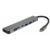 Концентратор Vinga Type-C to 4K HDMI+2*USB3.0+SD+TF+PD+USB-C 3.1 Gen1 aluminium (VCPHTC7AL)