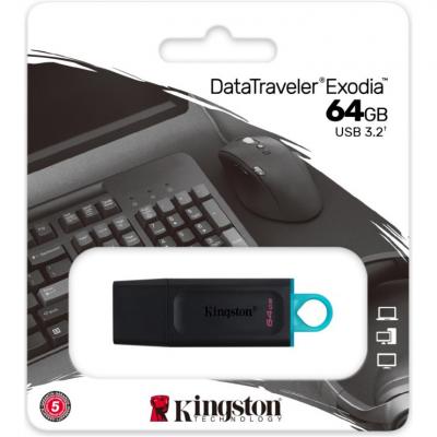 USB флеш накопичувач Kingston 64GB DataTraveler Exodia Black/Teal USB 3.2 (DTX/64GB) - фото 5 USB флеш накопичувач Kingston 64GB DataTraveler Exodia Black/Teal USB 3.2 (DTX/64GB) - фото 5