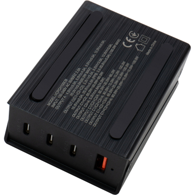 Зарядний пристрій Vinga GaN 100W PD+QC 3C1A ports 1.2m Wired Charger (VCPCH100CB) - фото 5 Зарядний пристрій Vinga GaN 100W PD+QC 3C1A ports 1.2m Wired Charger (VCPCH100CB) - фото 5