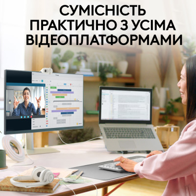 Веб-камера Logitech Brio 100 Full HD Off-White (960-001617) - фото 7 Веб-камера Logitech Brio 100 Full HD Off-White (960-001617) - фото 7
