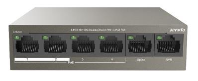 Комутатор TENDA TEF1106P-4-63W 4xFE PoE, 2xFE Uplink - фото 1 Комутатор TENDA TEF1106P-4-63W 4xFE PoE, 2xFE Uplink - фото 1