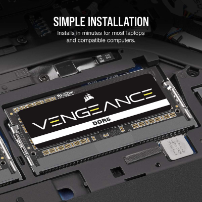Модуль пам'яті для ноутбука SoDIMM DDR5 16GB 4800 MHz Vengeance Corsair (CMSX16GX5M1A4800C40) - фото 6 Модуль пам'яті для ноутбука SoDIMM DDR5 16GB 4800 MHz Vengeance Corsair (CMSX16GX5M1A4800C40) - фото 6