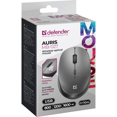 Мишка Defender Auris MB-027 Silent Wireless Grey (52029) - фото 5 Мишка Defender Auris MB-027 Silent Wireless Grey (52029) - фото 5