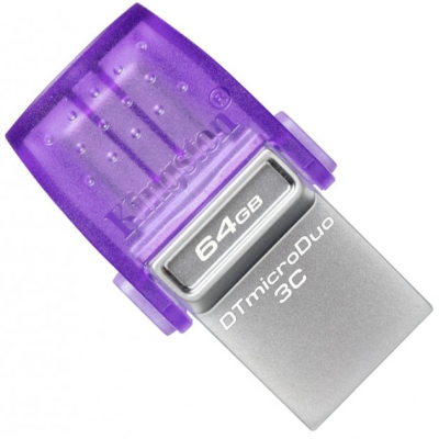 USB флеш накопичувач Kingston 64GB DataTraveler microDuo 3C USB 3.2/Type C (DTDUO3CG3/64GB) - фото 1 USB флеш накопичувач Kingston 64GB DataTraveler microDuo 3C USB 3.2/Type C (DTDUO3CG3/64GB) - фото 1