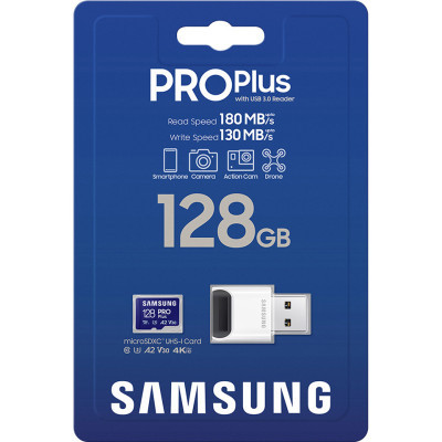 Карта пам'яті Samsung 128GB microSDXC calss 10 UHS-I V30 Pro Plus (MB-MD128SB/WW) - фото 3 Карта пам'яті Samsung 128GB microSDXC calss 10 UHS-I V30 Pro Plus (MB-MD128SB/WW) - фото 3