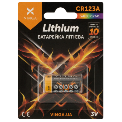 Батарейка CR123A Lithium Vinga (VJLBCR123A1) - фото 1 Батарейка CR123A Lithium Vinga (VJLBCR123A1) - фото 1