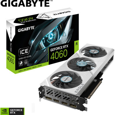 Відеокарта GIGABYTE GeForce RTX4060 8Gb EAGLE OC ICE (GV-N4060EAGLEOC ICE-8GD) - фото 10 Відеокарта GIGABYTE GeForce RTX4060 8Gb EAGLE OC ICE (GV-N4060EAGLEOC ICE-8GD) - фото 10