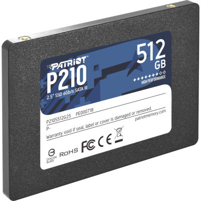 Накопичувач SSD 2.5" 512GB Patriot (P210S512G25) - фото 2 Накопичувач SSD 2.5" 512GB Patriot (P210S512G25) - фото 2