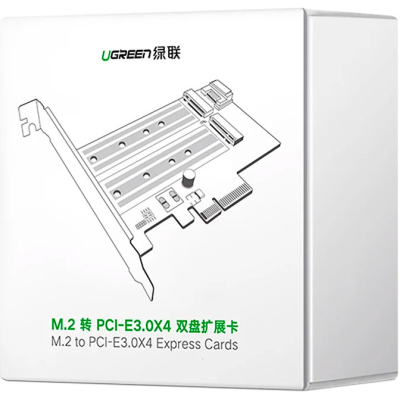 Контролер Ugreen PCI-E 3.0 for SSD M.2 NVMe + M.2 NGFF CM302 (70504) - фото 11 Контролер Ugreen PCI-E 3.0 for SSD M.2 NVMe + M.2 NGFF CM302 (70504) - фото 11