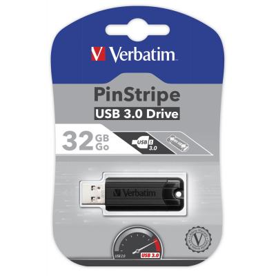 USB флеш накопичувач Verbatim 32GB PinStripe Black USB 3.0 (49317) - фото 5 USB флеш накопичувач Verbatim 32GB PinStripe Black USB 3.0 (49317) - фото 5