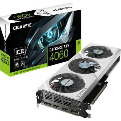 Відеокарта GIGABYTE GeForce RTX4060 8Gb EAGLE OC ICE (GV-N4060EAGLEOC ICE-8GD) - фото 9 Відеокарта GIGABYTE GeForce RTX4060 8Gb EAGLE OC ICE (GV-N4060EAGLEOC ICE-8GD) - фото 9