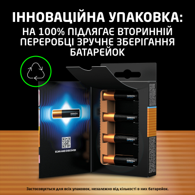 Батарейка Duracell Optimum AAA лужні 4 шт. в упаковці (5015596) - фото 4 Батарейка Duracell Optimum AAA лужні 4 шт. в упаковці (5015596) - фото 4