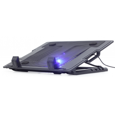 Підставка до ноутбука Gembird до 17", 1x150 mm fan, black (NBS-1F17T-01) - фото 1 Підставка до ноутбука Gembird до 17", 1x150 mm fan, black (NBS-1F17T-01) - фото 1