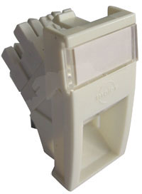 Розеткова вставка Molex MM22.5x45mm AM/Shuttered/1xRJ45/DG+/568B UTP/PC5e White