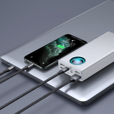 Батарея універсальна Baseus Amblight 30000mAh 65W, 6A, QC3.0, PD3.0, cable Type-C/100W (PPLG-A02) - фото 6 Батарея універсальна Baseus Amblight 30000mAh 65W, 6A, QC3.0, PD3.0, cable Type-C/100W (PPLG-A02) - фото 6