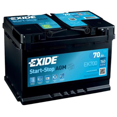 Акумулятор автомобільний EXIDE START-STOP AGM 70A (EK700) - фото 1 Акумулятор автомобільний EXIDE START-STOP AGM 70A (EK700) - фото 1