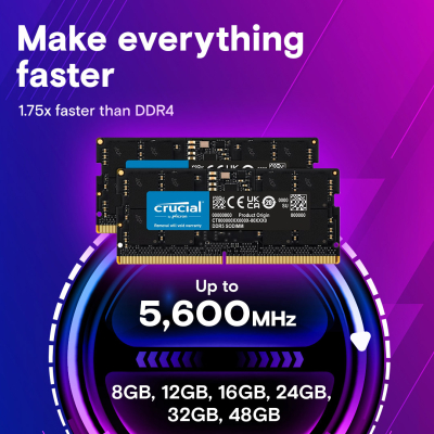 Модуль пам'яті для ноутбука SoDIMM DDR5 8GB 5600 MHz Micron (CT8G56C46S5T) - фото 3 Модуль пам'яті для ноутбука SoDIMM DDR5 8GB 5600 MHz Micron (CT8G56C46S5T) - фото 3