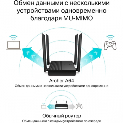 Маршрутизатор TP-Link ARCHER A64 (ARCHER-A64) - фото 5 Маршрутизатор TP-Link ARCHER A64 (ARCHER-A64) - фото 5