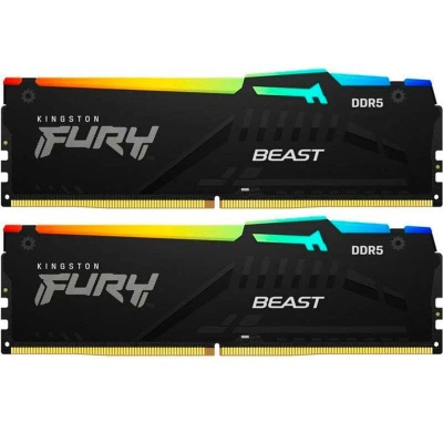 Модуль пам'яті для комп'ютера DDR5 16GB (2x8GB) 6000 MHz FURY Beast RGB Kingston Fury (ex.HyperX) (KF560C36BBEAK2-16) - фото 1 Модуль пам'яті для комп'ютера DDR5 16GB (2x8GB) 6000 MHz FURY Beast RGB Kingston Fury (ex.HyperX) (KF560C36BBEAK2-16) - фото 1