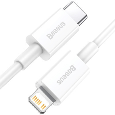 Дата кабель USB-C to Lightning 1.0m 20W Superior Series White Baseus (CATLYS-A02) - фото 2 Дата кабель USB-C to Lightning 1.0m 20W Superior Series White Baseus (CATLYS-A02) - фото 2