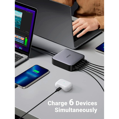 Зарядний пристрій Ugreen 6xUSB 200W (4хUSB-C+2xUSB-A) Gan CD271 (40914) - фото 7 Зарядний пристрій Ugreen 6xUSB 200W (4хUSB-C+2xUSB-A) Gan CD271 (40914) - фото 7