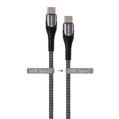 Дата кабель USB-C to USB-C 2.0m PD Fast Charging 65W 3A grey ColorWay (CW-CBPDCC039-GR) - фото 8 Дата кабель USB-C to USB-C 2.0m PD Fast Charging 65W 3A grey ColorWay (CW-CBPDCC039-GR) - фото 8