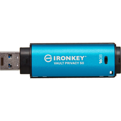 USB флеш накопичувач Kingston 16GB IronKey Vault Privacy 50 Blue USB 3.2 (IKVP50/16GB) - фото 4 USB флеш накопичувач Kingston 16GB IronKey Vault Privacy 50 Blue USB 3.2 (IKVP50/16GB) - фото 4
