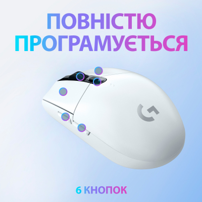 Мишка Logitech G305 Lightspeed White (910-005291) - фото 6 Мишка Logitech G305 Lightspeed White (910-005291) - фото 6