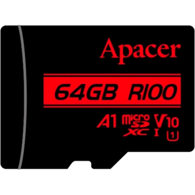 Карта пам'яті Apacer 64GB microSD class 10 UHS-I V10 A1 (AP64GMCSX10UB-RA) - фото 1 Карта пам'яті Apacer 64GB microSD class 10 UHS-I V10 A1 (AP64GMCSX10UB-RA) - фото 1