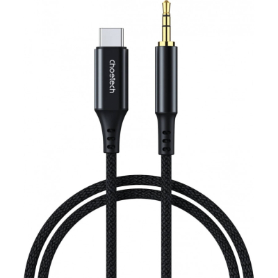 Кабель мультимедійний AUX USB-C to TRS Audio 3.5mm M/M DAC Chip 96kHz 1.0m black Choetech (AUX006) - фото 1 Кабель мультимедійний AUX USB-C to TRS Audio 3.5mm M/M DAC Chip 96kHz 1.0m black Choetech (AUX006) - фото 1