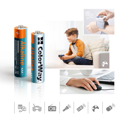 Батарейка ColorWay AAA LR6 Alkaline Power (лужні) * 40 colour box (CW-BALR03-40CB) - фото 3 Батарейка ColorWay AAA LR6 Alkaline Power (лужні) * 40 colour box (CW-BALR03-40CB) - фото 3