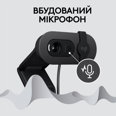 Веб-камера Logitech Brio 100 Full HD Graphite (960-001585) - фото 5 Веб-камера Logitech Brio 100 Full HD Graphite (960-001585) - фото 5