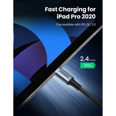 Дата кабель USB-C to USB-C 3.0m 5A 100W US316 Black Ugreen (90120) - фото 4 Дата кабель USB-C to USB-C 3.0m 5A 100W US316 Black Ugreen (90120) - фото 4