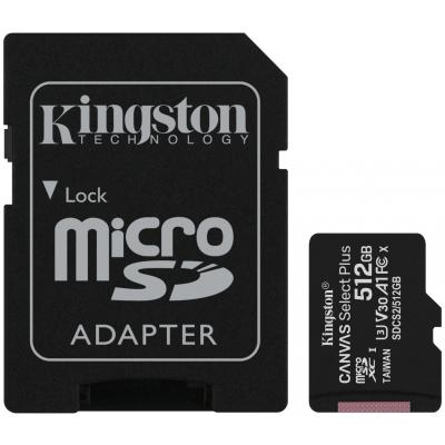 Карта пам'яті Kingston 512GB microSD class 10 A1 Canvas Select Plus (SDCS2/512GB) - фото 1 Карта пам'яті Kingston 512GB microSD class 10 A1 Canvas Select Plus (SDCS2/512GB) - фото 1