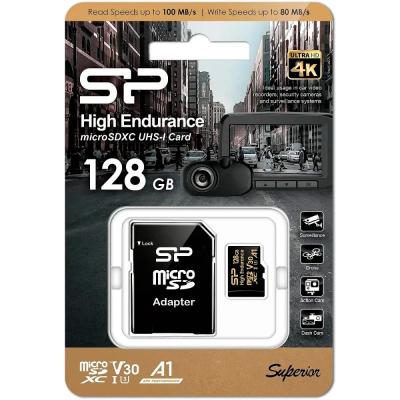 Карта пам'яті Silicon Power 128GB microSDXC class 10 UHS-I U3 V30 A1 High Endurance (SP128GBSTXDV3V1HSP) - фото 3 Карта пам'яті Silicon Power 128GB microSDXC class 10 UHS-I U3 V30 A1 High Endurance (SP128GBSTXDV3V1HSP) - фото 3