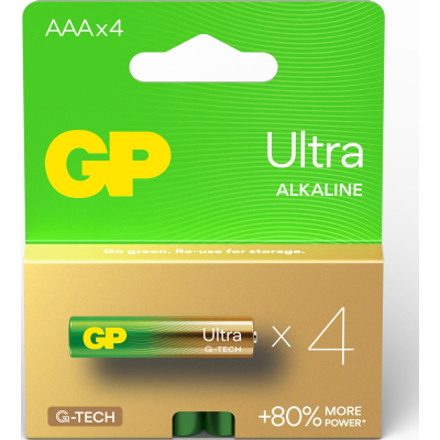 Батарейка Gp AAA LR03 Ultra Alkaline * 4 (24AU21-SB4 / 4891199218255) - фото 2 Батарейка Gp AAA LR03 Ultra Alkaline * 4 (24AU21-SB4 / 4891199218255) - фото 2